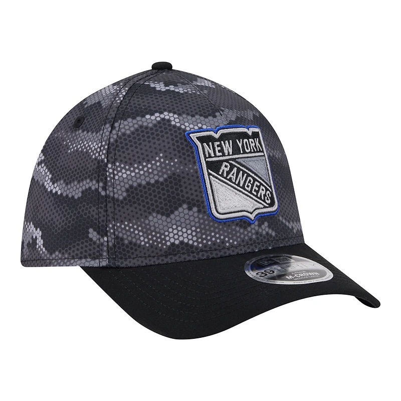 Men's New Era Black York Rangers Zero Dark 39THIRTY Flex Hat