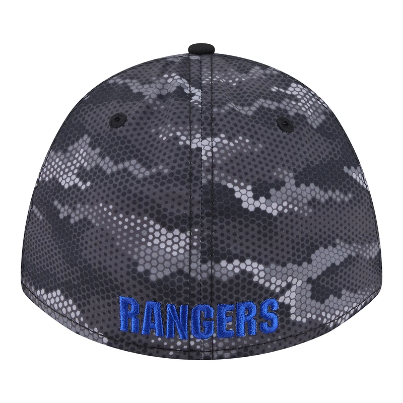 Casquette New Era noire pour homme York Rangers Zero Dark 39THIRTY Flex