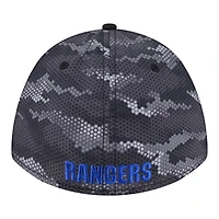 Casquette New Era noire pour homme York Rangers Zero Dark 39THIRTY Flex