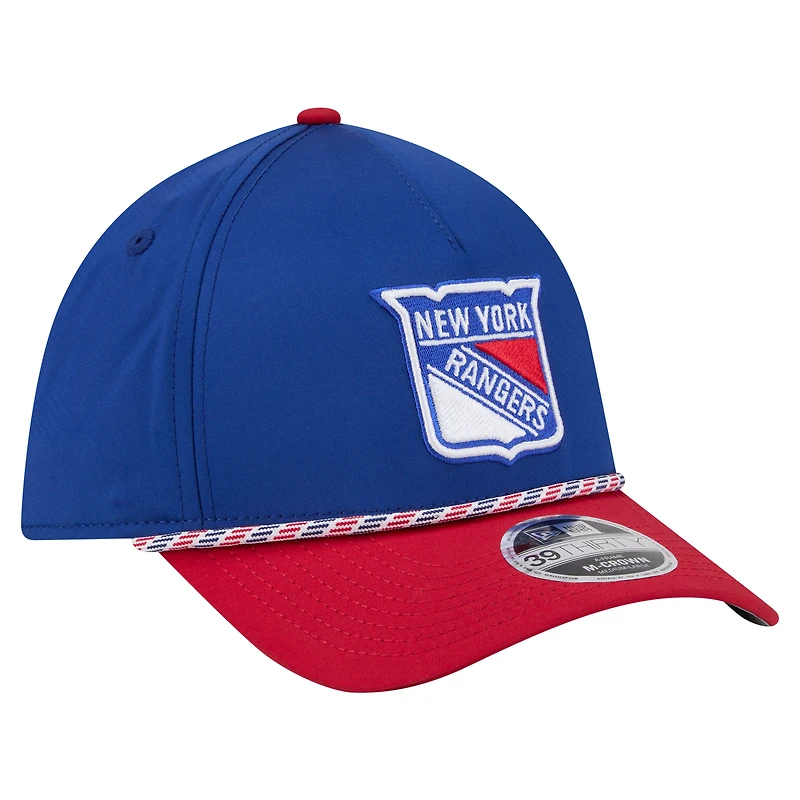 Men's New Era Blue/Red York Rangers 39THIRTY Two-Tone Featherweight M-Crown Flex Hat