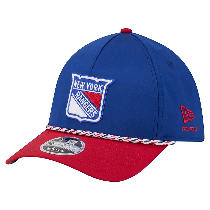Men's New Era Blue/Red York Rangers 39THIRTY Two-Tone Featherweight M-Crown Flex Hat