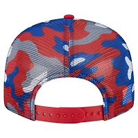 Men's New Era Blue/Red New York Rangers Camo Meshback 9FIFTY Snapback Hat