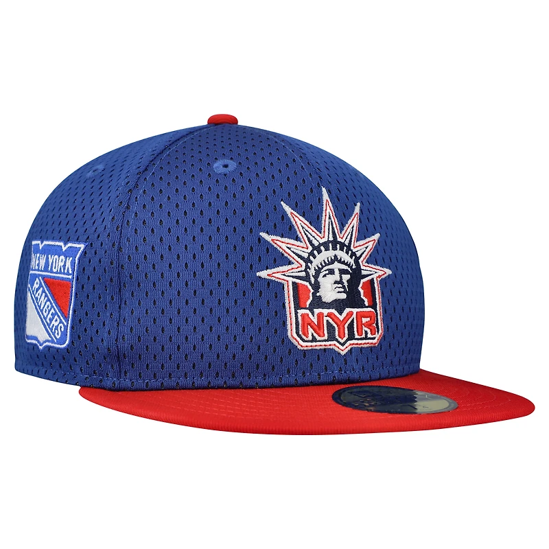 Men's New Era Blue/Red York Rangers Mesh Crown Two-Tone 59FIFTY Fitted Hat