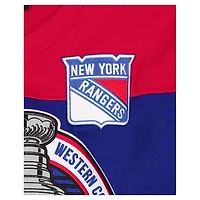 Maillot de hockey à manches longues New Era bleu/rouge des Rangers York, champions la Coupe Stanley, pour homme