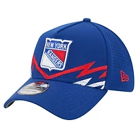 Men's New Era Blue York Rangers 39THIRTY A-Frame Perforated Flex Hat