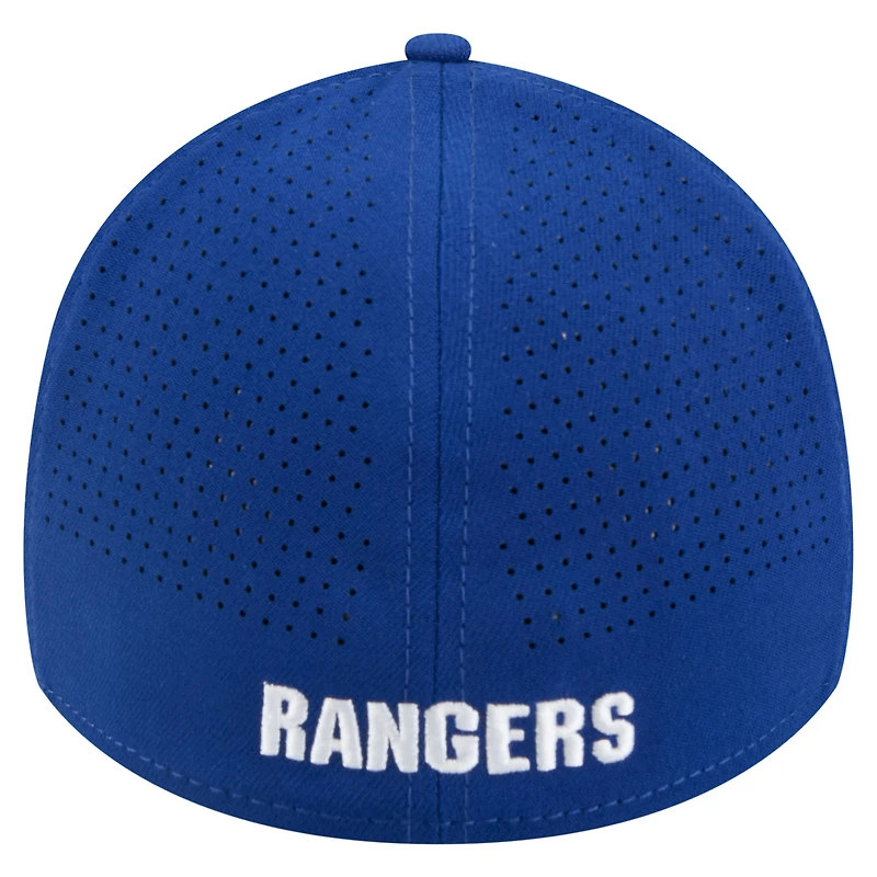 Casquette New Era bleue York Rangers 39THIRTY A-Frame perforée Flex pour homme
