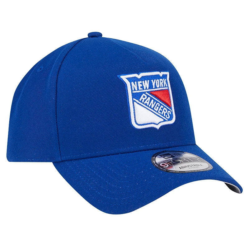 Men's New Era  Blue New York Rangers Core A-Frame 9FORTY Adjustable Hat