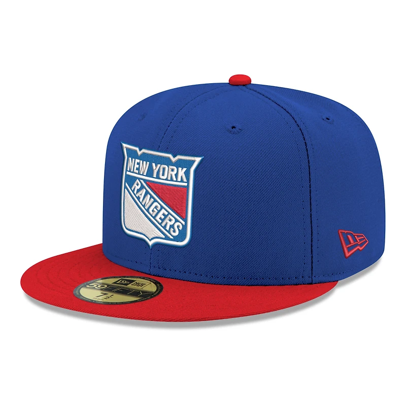 Men's New Era  Blue York Rangers Core Logo Two-Tone 59FIFTY Fitted Hat