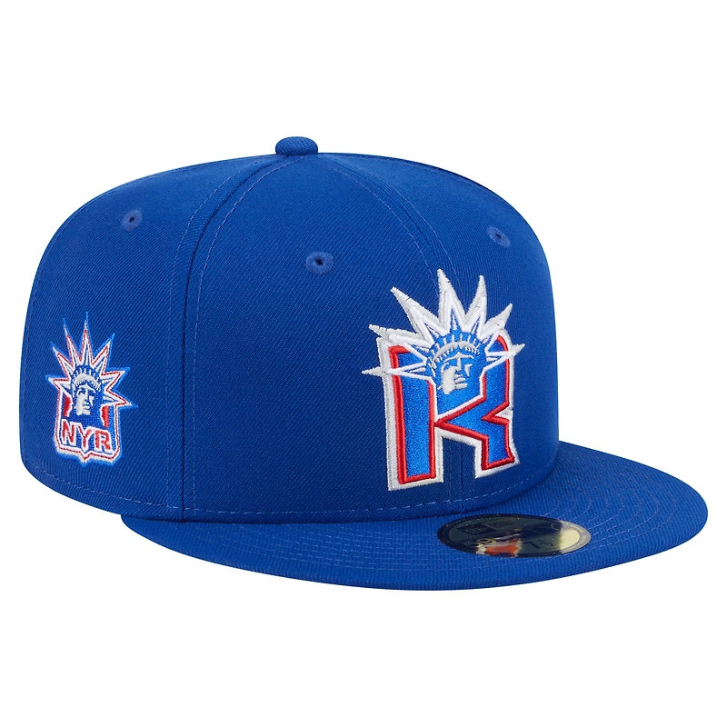 Men's New Era Blue York Rangers Deceptor 59FIFTY Fitted Hat