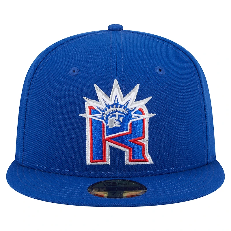 Casquette ajustée New Era Deceptor 59FIFTY bleue des Rangers de York pour homme