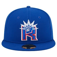Casquette ajustée New Era Deceptor 59FIFTY bleue des Rangers de York pour homme