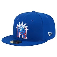 Casquette ajustée New Era Deceptor 59FIFTY bleue des Rangers de York pour homme