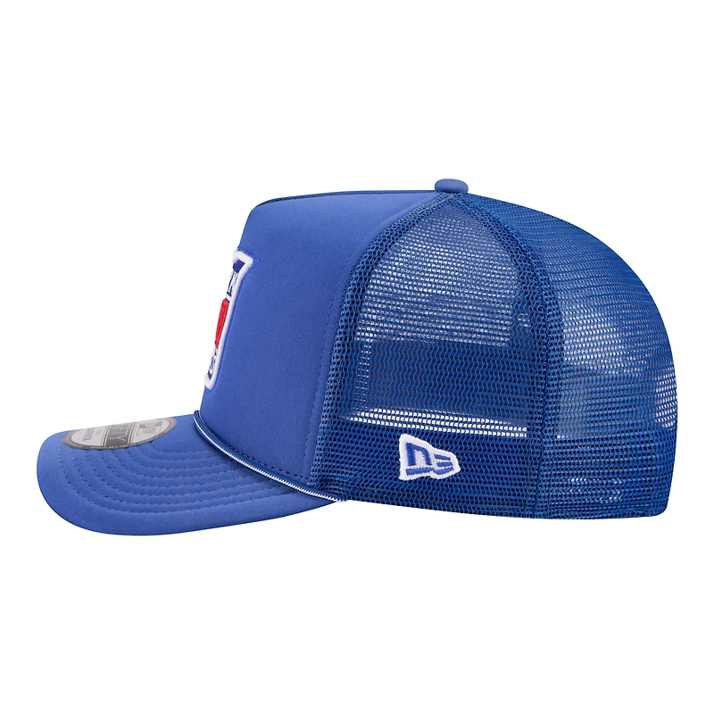 Casquette trucker snapback New Era bleue New York Rangers pour homme