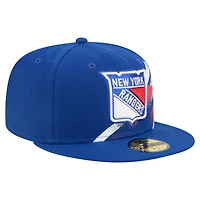 Men's New Era Blue York Rangers Faded Lines 59FIFTY Fitted Hat