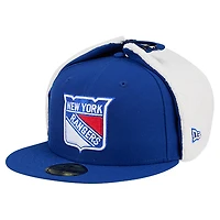 Casquette ajustée classique New Era bleue York Rangers pour homme avec oreilles de chien injectées
