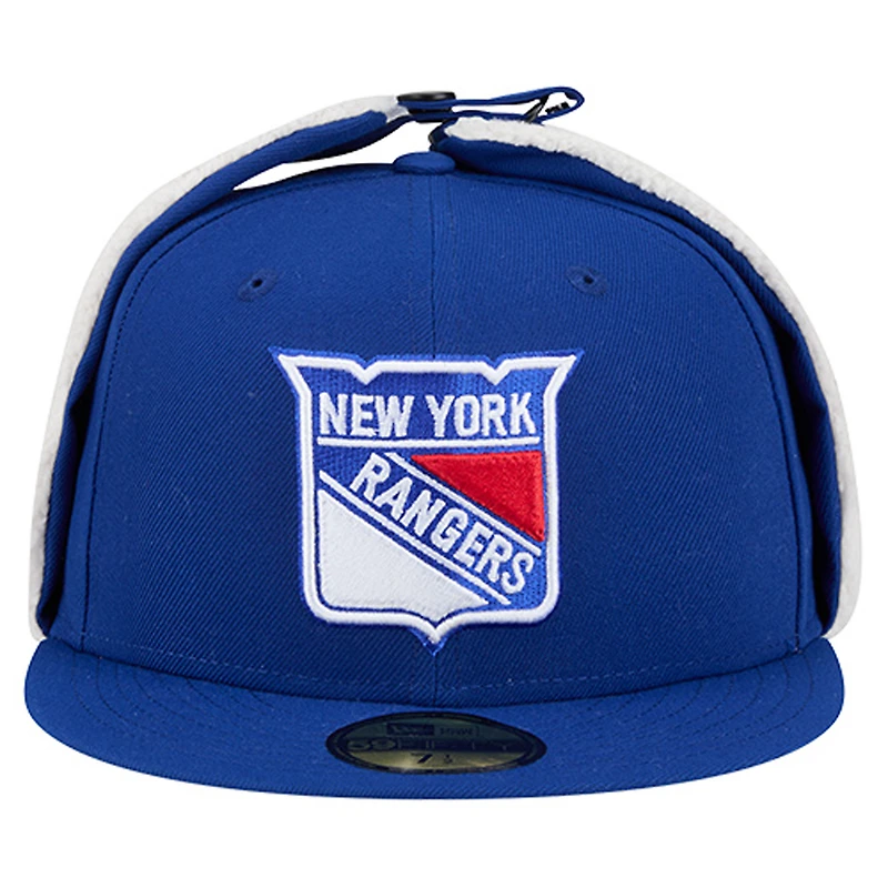 Men's New Era Blue York Rangers Injection Dog Ear Classic Fitted Hat