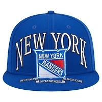 Men's New Era Blue York Rangers Oversized Vintage Arch 59Fifty Fitted Hat