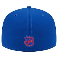 Men's New Era Blue York Rangers Oversized Vintage Arch 59Fifty Fitted Hat