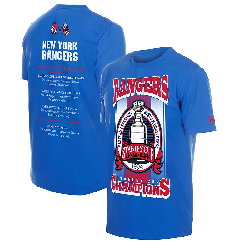 Men's New Era Blue York Rangers Stanley Cup Trophy Graphic T-Shirt