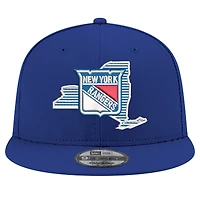 Men's New Era Blue New York Rangers State Pride 9FIFTY Snapback Hat