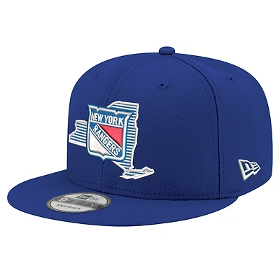 Casquette snapback 9FIFTY bleue New Era pour homme, New York Rangers State Pride