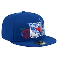 Casquette ajustée New Era 59FIFTY bleue des Rangers de York pour homme