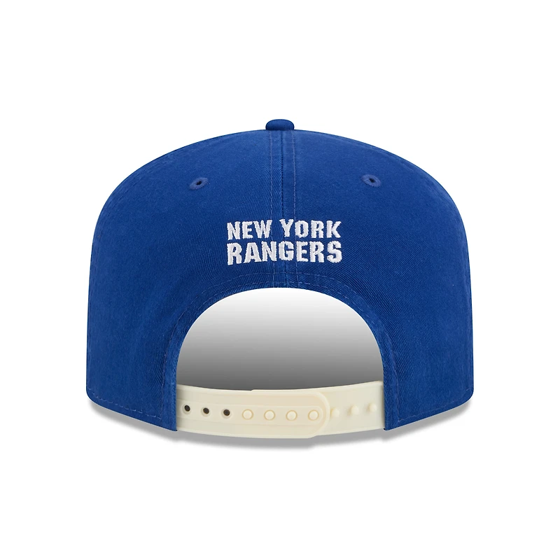 Men's New Era Blue New York Rangers Throwback Stanley Cup Champions Side Patch 19TWENTY Adjustable Hat