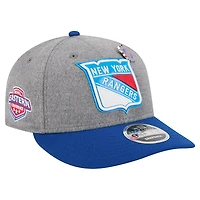 Casquette snapback 9FIFTY grise/bleue New Era pour homme, pin en laine des Rangers de New York