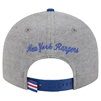 Casquette snapback 9FIFTY grise/bleue New Era pour homme, pin en laine des Rangers de New York