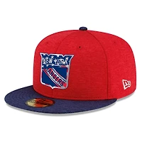 Men's New Era Heather Red/Navy York Rangers Americana 2-Tone 59FIFTY Fitted Hat