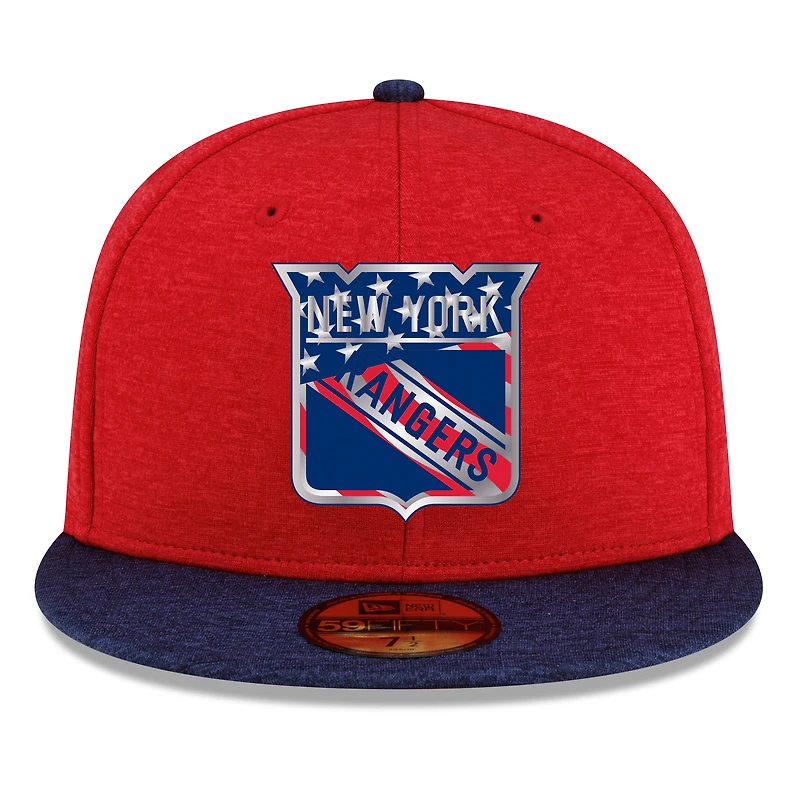 Men's New Era Heather Red/Navy York Rangers Americana 2-Tone 59FIFTY Fitted Hat