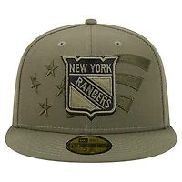 Men's New Era  Olive York Rangers Military Appreciation Flag 59FIFTY Fitted Hat