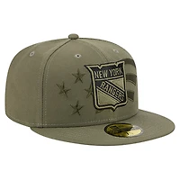 Men's New Era  Olive York Rangers Military Appreciation Flag 59FIFTY Fitted Hat
