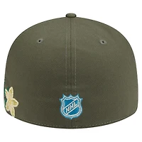 Men's New Era Olive York Rangers Tonal Florals 59FIFTY Fitted Hat