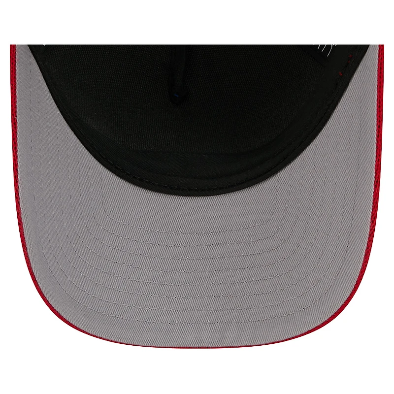 Men's New Era Red/Blue New York Rangers Hockey Sock 9FORTY A-Frame M-Crown Adjustable Trucker Hat