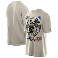 T-shirt pour homme New Era Tan avec masque de gardien but des Rangers York