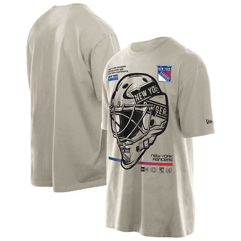 T-shirt pour homme New Era Tan avec masque de gardien but des Rangers York