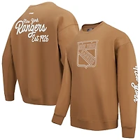 Men's Pro Standard  Brown New York Rangers Paint the City Pullover Sweatshirt