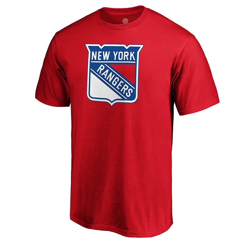 T-shirt rouge pour homme avec logo principal des Rangers de New York
