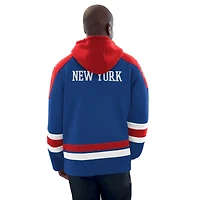 Sweat à capuche de hockey bleu/rouge pour homme des Rangers New York