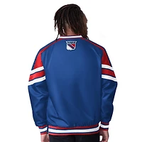 Men's Starter  Blue New York Rangers Reliever V-Neck Pullover Jacket