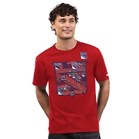 T-shirt Starter rouge pour homme avec logo collage des New York Rangers