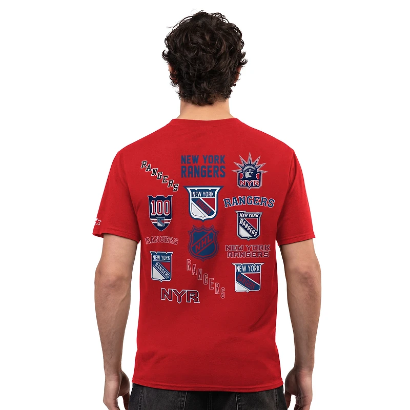 Men's Starter  Red New York Rangers Logo Collage T-Shirt