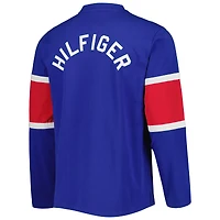 Haut à manches longues lacets Walter Tommy Hilfiger bleu des New York Rangers pour hommes
