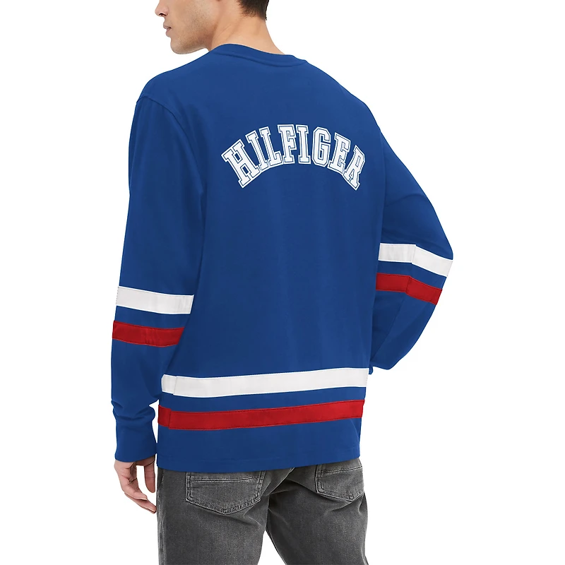 T-shirt à manches longues Tommy Hilfiger Royal New York Rangers Nolan pour hommes