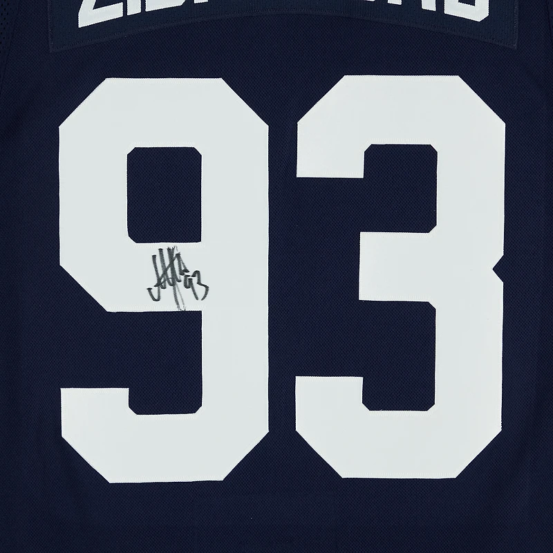 Maillot authentique adidas alternatif bleu marine dédicacé par Mika Zibanejad des Rangers de New York 2023-24