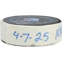Mika Zibanejad New York Rangers Autographed Game-Used Goal Puck vs. Tampa Bay Lightning on April 7, 2025