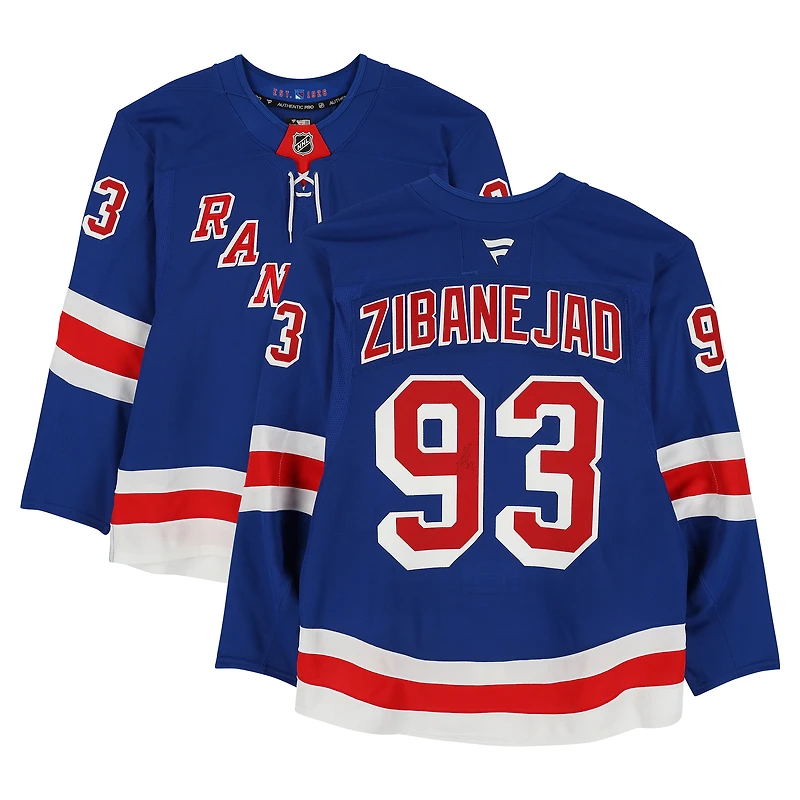Mika Zibanejad New York Rangers Autographed Game-Used #93 Blue Set 3 Jersey from the 2024-25 NHL Season