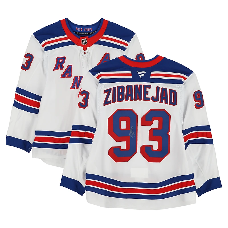 Mika Zibanejad New York Rangers Autographed Game-Used #93 White Jersey vs. Pittsburgh Penguins on October 9, 2024
