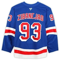 Maillot bleu n° 93 de Mika Zibanejad des Rangers de New York, série 2, utilisé lors de la saison 2024-25 de la LNH